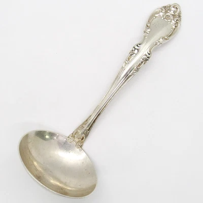 STERLING SILVER GORHAM MELROSE 6-1/2'' SOLID GRAVY LADLE FLATWARE NO MONOGRAM Foto 1 de 4