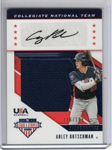 ADLEY RUTSCHMAN 2019 STARS & STRIPES SILHOUETTES #USA-HI PATCH AUTO 116/199 - Picture 1 of 2