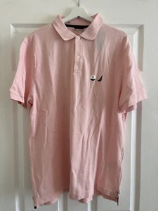 Camisa Polo NAUTICA Para Hombre XL Manga Corta Rosa Calce Clásico Algodón Suave Elastizado - Imagen 1 de 2