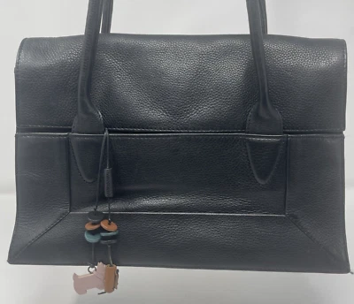 Bolso de Hombro Radley London Negro Cuero Guijarro Borde Doble Asa Usado en Excelente Condición Foto 1 de 4