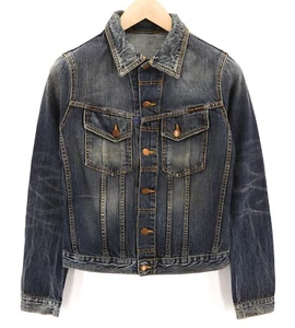 Nudie Jeans Terry Org. Streaky Denim Herrenjacke XS Baumwolle Ungefüttert Blau - Bild 1 von 9