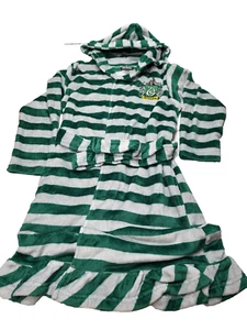 Harry Potter Girls' Striped Ruffle Plush Fleece Robe Green/Grey XL (14) SLYTHERN - Picture 1 of 6