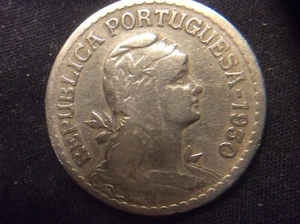 1930 REPUBLIC OF PORTUGAL, 1 ESCUDO,low mintage,large - Picture 1 of 5