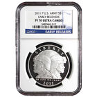 2011-P Proof $1 Silver Army Commemorative NGC PF70UC Early Releases
