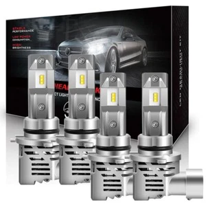 AUTOFEEL 4PCS 9005+9006 Combo LED Headlight Kit High Low Beam Bulbs 6000K White - Picture 1 of 9