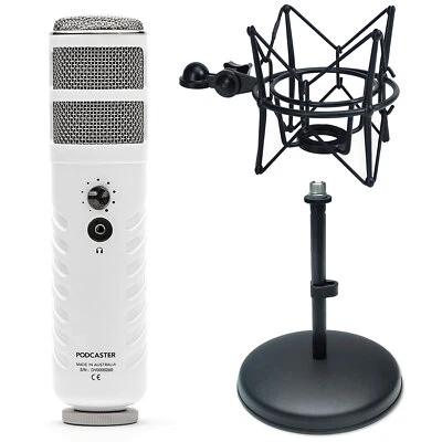 Rode Podcaster Mikrofon mit keepdrum Tischstativ und Spinne Schwarz - Bild 1 von 4