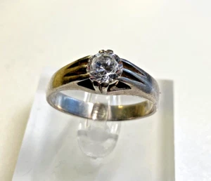 Sterling Silver 925 Ring Cubic Zirconia 4.27g Size V - Picture 1 of 11