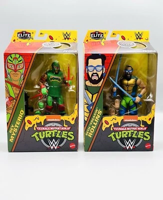 Figuras de acción de élite WWE Teenage Mutant Ninja Turtles Rey Mysterio Seth Rollins Foto 1 de 4