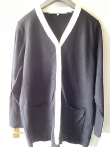 BLACK/ WHITE CARDIGAN SIZE LARGE - Picture 1 of 20