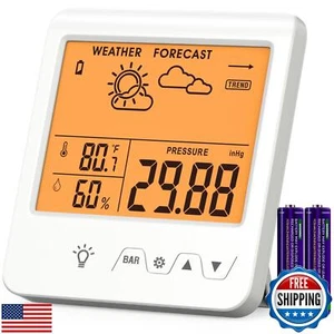 Digital Barometer Ambient Weather Forecast Clock Thermometer and Hygrometer f - Picture 1 of 5