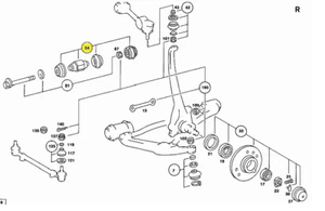 73-80 Mercedes W116 Front Lower Suspension Control Arm Repair Kit 1163300175 OEM - Picture 1 of 1