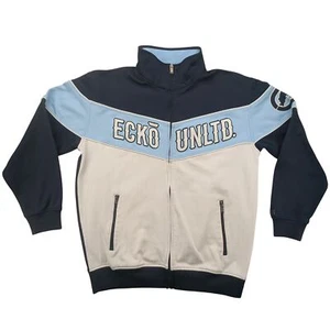 Chaqueta Ecko Unltd Para Hombres XL Cremallera Completa Camiseta Deportiva Azul Crema Hip Hop Ropa de Calle - Imagen 1 de 10