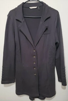 Soft surroundings Tallulah Embroidered Tonal Military Style Jacket Gray Size M - Image 1 of 4