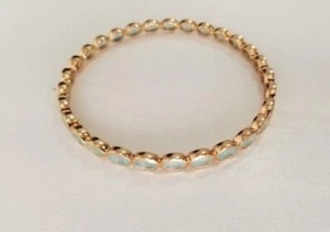 Phillip Gavriel Hallmarked Genuine Rose Gold & Sterling Silver Topaz Bangle - Picture 1 of 12