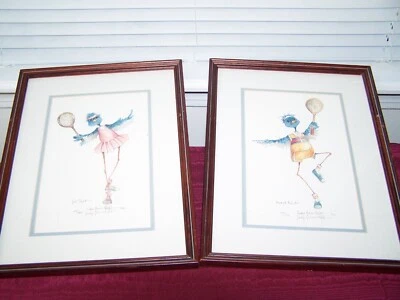 2 estampas de tênis assinadas, Carolyn Shores Wright, Set Point, Break Point, 1988, - Imagem 1 de 4