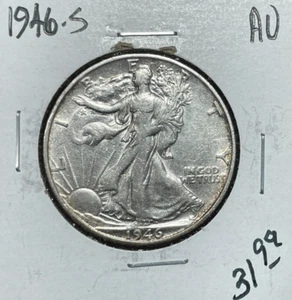Medio dólar de plata Walking Liberty 1946-S ~ AU ~BONITA MONEDA~ - Imagen 1 de 2