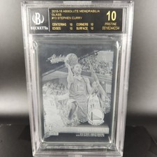 2015-16 Panini Absolute Stephen Curry #13 Glass BGS 10 Pristine BLACK LABEL