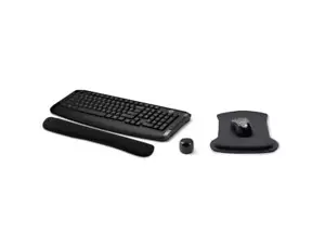 HP Wireless Keyboard and Mouse 300, Waverest Gel Pads, & Bluetooth Speaker - Picture 1 of 5