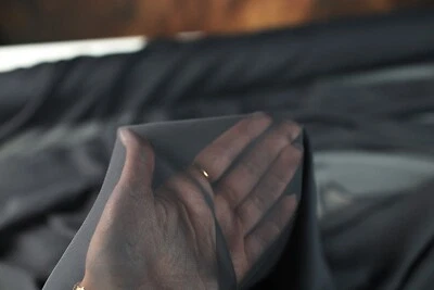 Black Hi Multi Chiffon Fabric - 60" Wide Sheer Fabric Soft and Matte 1115-K - Image 1 of 4