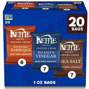 Kettle Brand Potato Chips Variety Pack, 1 Oz, 20 Ct - Picture 1 of 2