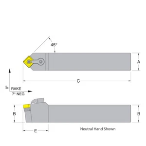 Dorian 50404 MSDNN85-4D neutraler Werkzeughalter für SNM_432 Einsätze - Bild 1 von 1