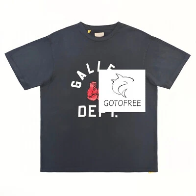 GOTOFREE GDEPT BEIGE BLUE GREEN COTTON PRINTED T SHIRT HIPSTER SHORT TOP TEE - Image 1 of 4