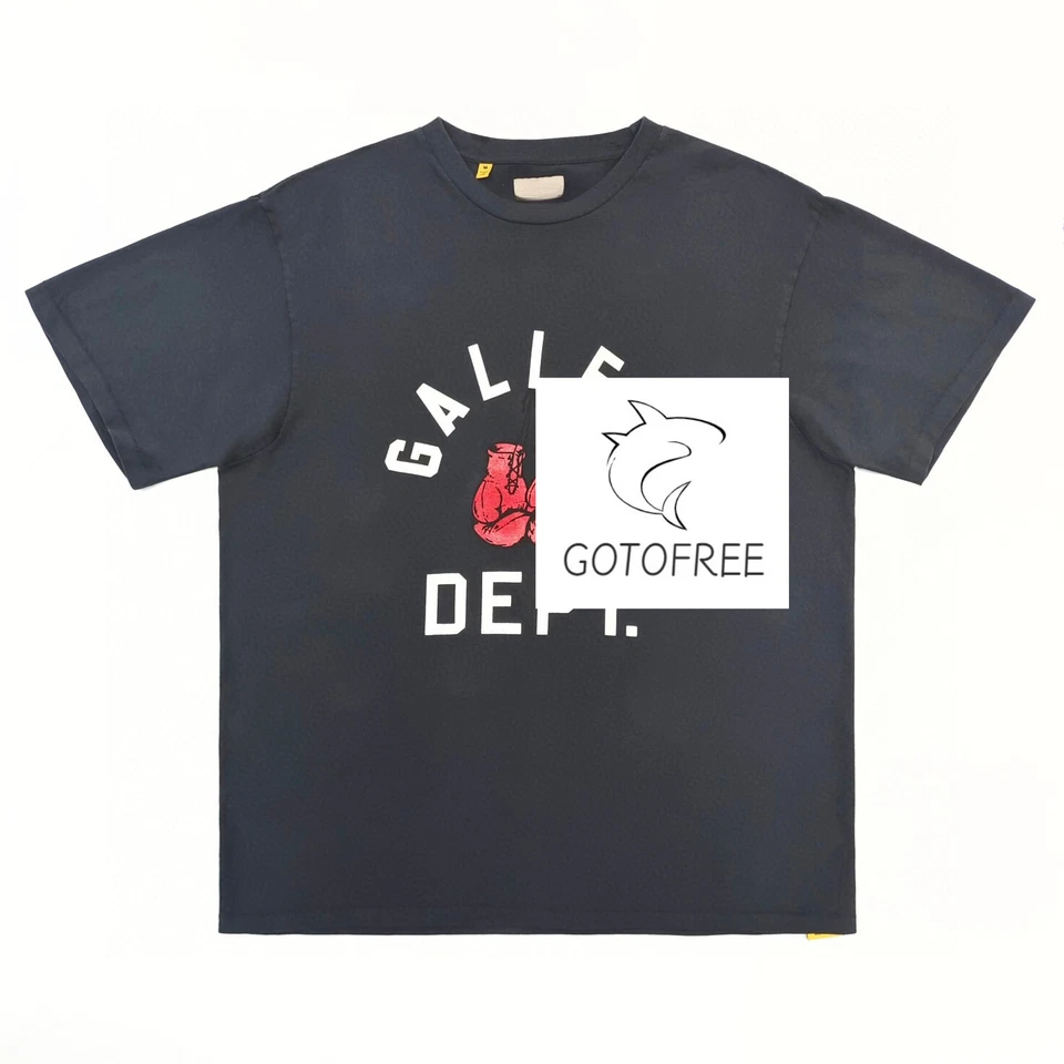 GOTOFREE GDEPT BEIGE BLUE GREEN COTTON PRINTED T SHIRT HIPSTER SHORT TOP TEE - Image 1 of 4