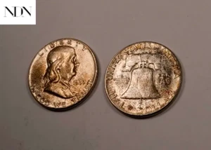 Juego/lote de medio dólar Franklin 1953 - gema BU FBL (monedas de extremo tonificado) - #HL219 - Imagen 1 de 5