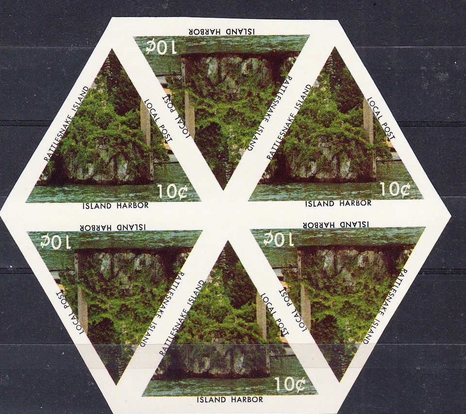 RT RATTLESNAKE ISLAND 15v BK 5TH DEFINITIVE TREES IMPERFORATED BLOCK - Image 1 of 1