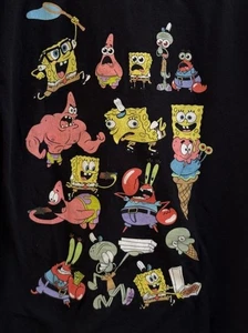 SpongeBob SquarePants Men's Nickelodeon Characters Black T-Shirt Size M - Picture 1 of 5