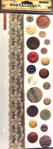 Buttons & Lace Nostalgiques Vintage Sticko Stickers Rebecca Sower RARE - Picture 1 of 1