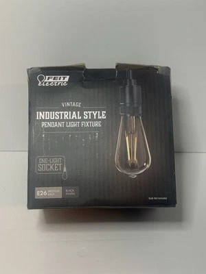 Feit Eléctrico Negro 1 Luces Colgante Estilo Industrial-Bombilla No Incluida Foto 1 de 4