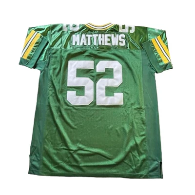全新带标签 Reebok On-Field 绿湾包装工队 Clay Matthews 球衣 绿色 尺码 56 男式 — 第 1/4 张图片