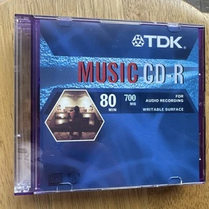 TDK Music CD -R Writable Audio Recording 5 Pack Slim Case 700MB 80min Up To 32x - Picture 1 of 3
