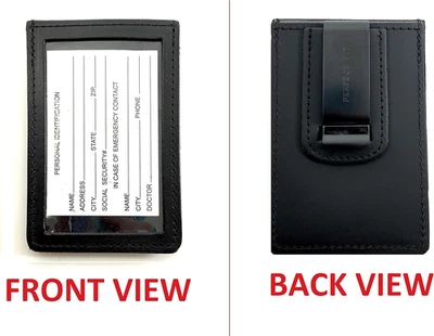 ID 徽章夹带 1 个透明 ID 窗口,皮革皮带夹徽章夹适用于 I... — 第 1/4 张图片