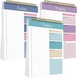 To Do List Notepad 3 Pack Spiral Tear-Off Checklist for Office & School - Picture 1 of 4