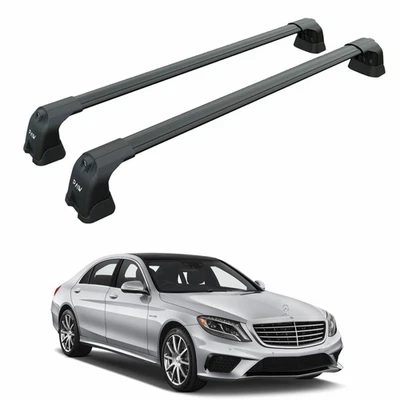 Barras transversales de techo para Mercedes Clase S W222 2014-2020 punto fijo negro Foto 1 de 4