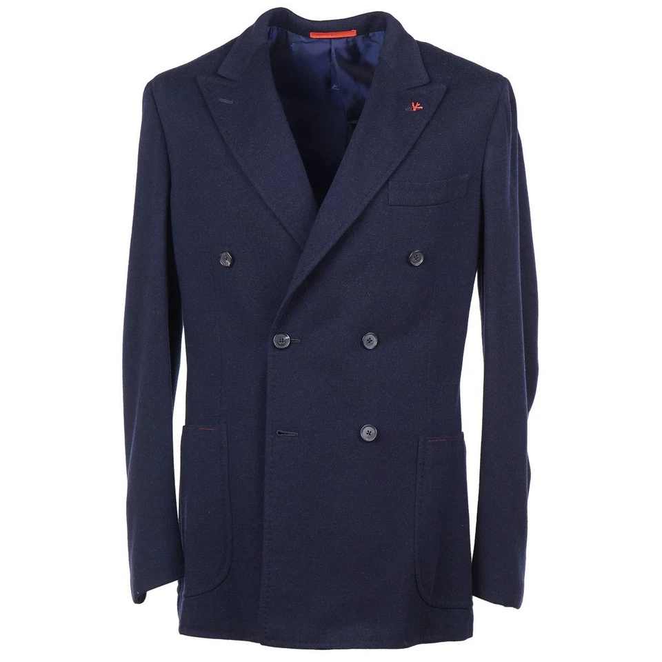 Abrigo deportivo Isaia 'Domenico' suave felpa jersey franela lana 40R (UE 50) NUEVO CON ETIQUETAS Foto 1 de 4