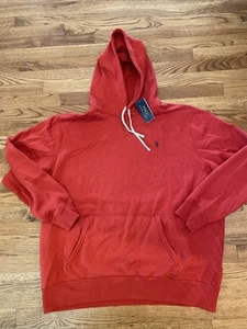 NWT Polo Ralph Lauren CLASSIC BURNT ORANGE Fleece Hoodie Sweatshirt Men's 2XL - Picture 1 of 12