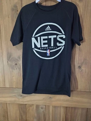 Brooklyn Nets NBA Adidas Youth Ultimate Tee Black T-Shirt Sz Small (8) - Image 1 of 4