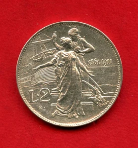1911 - REGNO - LOTTO/M47909 - 2 LIRE ARGENTO CINQUANTENARIO - Bild 1 von 2