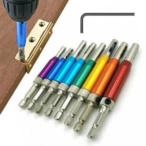 7pcs Self Centering Hinge Hardware Drill Bit Set Pilot Hole Guides Door Window - Picture 1 of 5