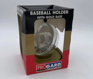 New Baseball Progard Archival Display Collector Holder with Gold Base Stand USA - Picture 1 of 3
