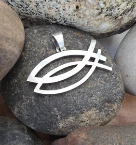 Nicht mehr produziert James Avery großer doppelter Fisch Anhänger 10 Gramm Sterlingsilber - Bild 1 von 4