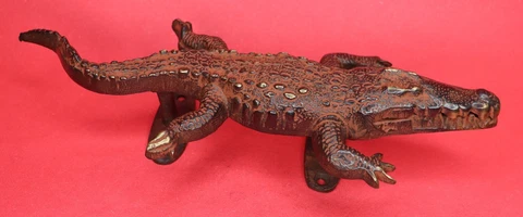 Crocodile Victorian Repro Handmade Brass Door Handle Wardrobe Window Pull Knob Cover
