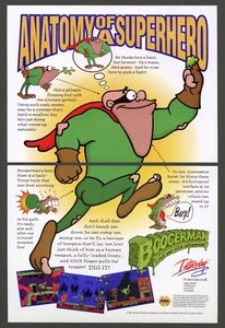 Boogerman a Pick and Flick Adventure Sega Genesis SNES Promo Publicidad Arte Impreso Póster - Imagen 1 de 2
