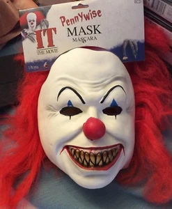 IT THE MOVIE PENNYWISE MASK MASCARA HALLOWEEN MASK NEW WITH TAG.  HOT NEW  - Picture 1 of 1