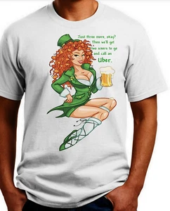 Camiseta Sexy Día de San Patricio. Ceniza, Blanco S-3-XL 100% Algodón. Envío Gratis USA - Imagen 1 de 3