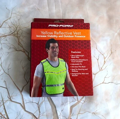 Pro Form yellow reflective vest increase visibility and outdoor presence - Image 1 of 3