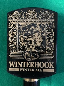 Winterhook Winter Ale Beer Tap Handle Black Gold Bar Keg Pull Knob Brewery - Picture 1 of 3